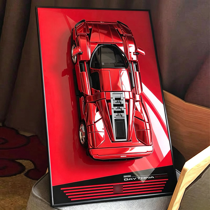 Model Kit Ferrari - 壁掛けフレーム背景ディスプレイラック LEGO 42143 フェラーリ SP3 テクニック