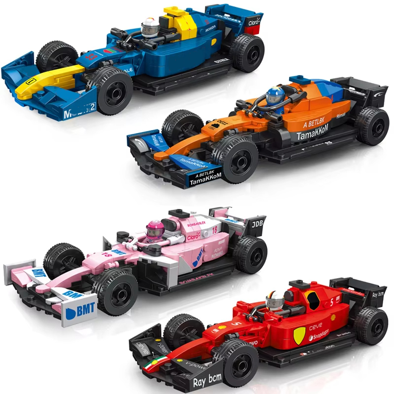 Model Kit Ferrari - 2025 スピードラリーレーシングシティチャンピオンズ F1 ビルディングブロックビークルセット FIA クラシックホットスポーツカーモデルブリックキッズトイ大人ギフト