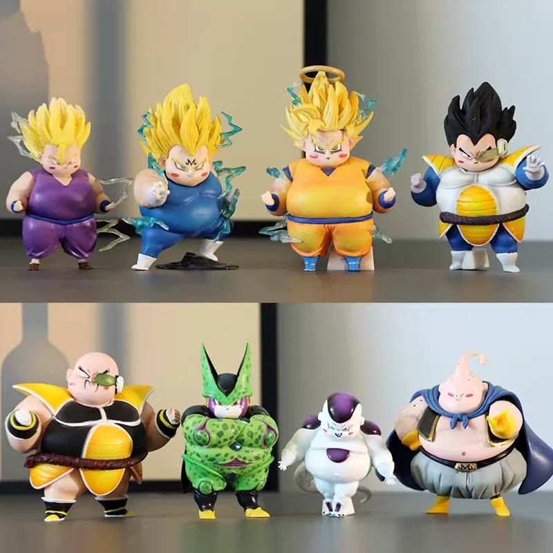 Model Kit Frieza - 8個入りぽっちゃりドラゴンボールフィギュアセット ちびファット悟空 ベジータ フリーザ ブウ セル