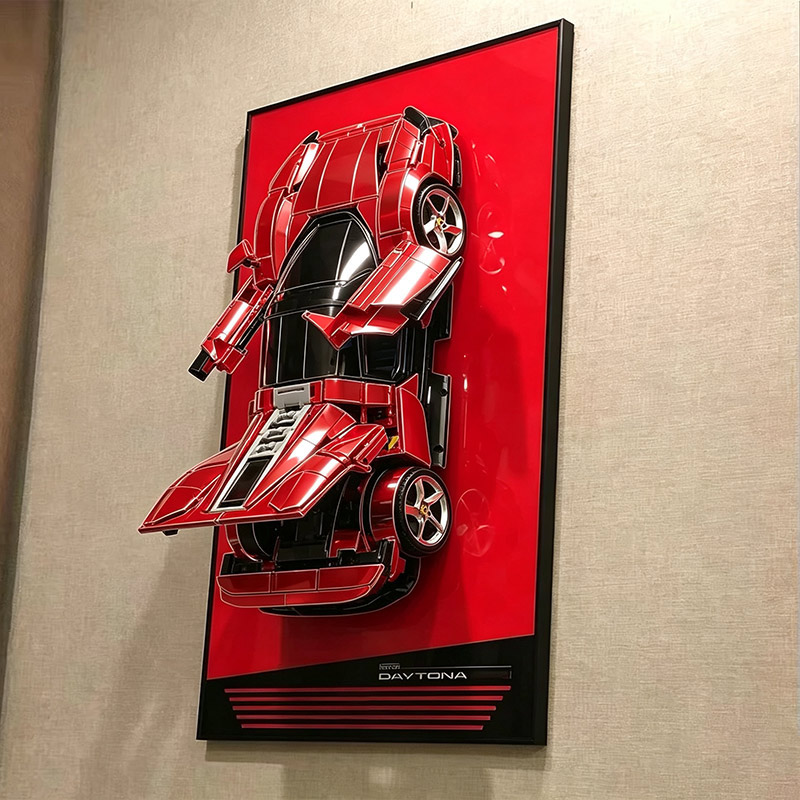 壁掛けフレーム背景ディスプレイラック LEGO 42143  - Model Kit Ferrari のレビューと価格