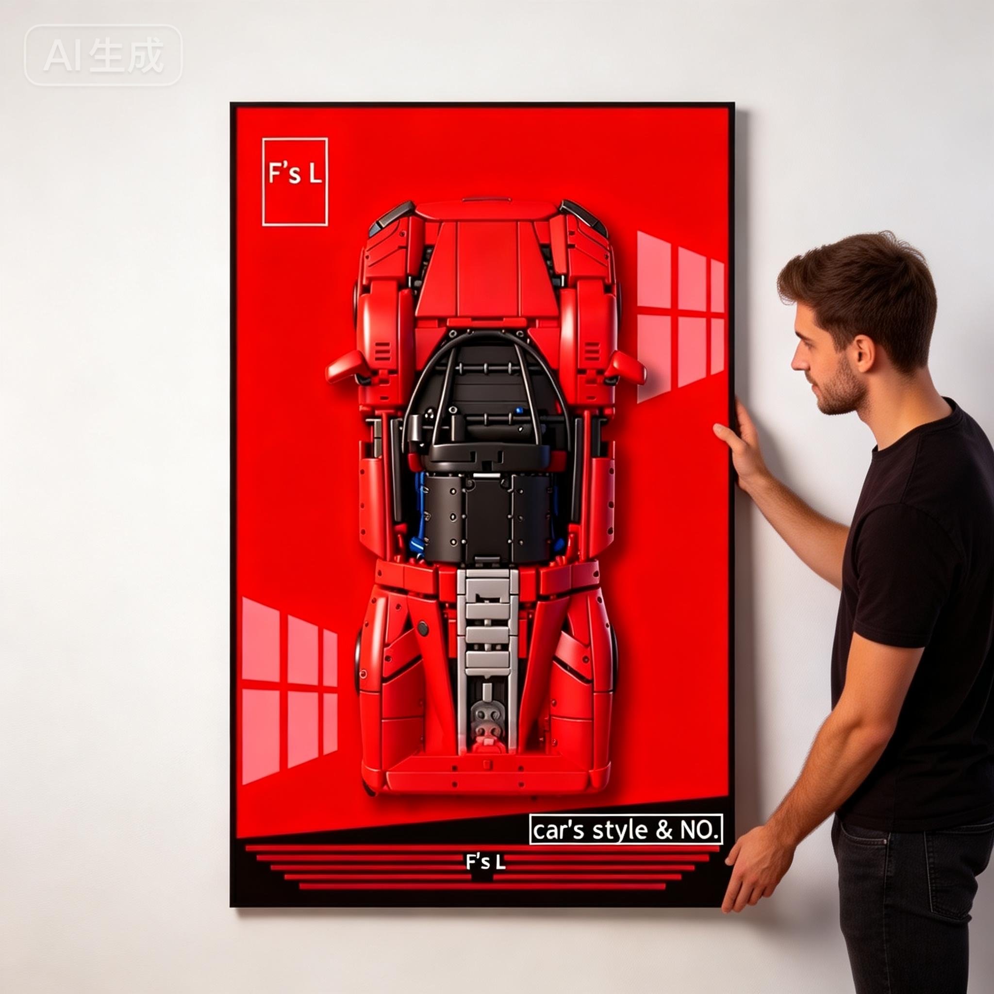 新しいフォトフレームディスプレイウォールボード レゴ4214 - Model Kit Ferrari のレビューと価格